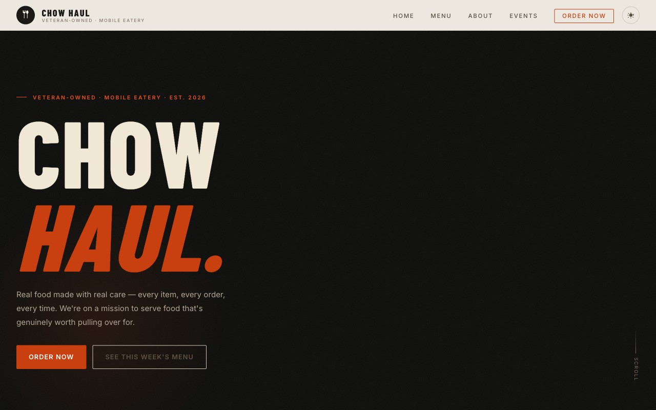 Chow Haul website preview
